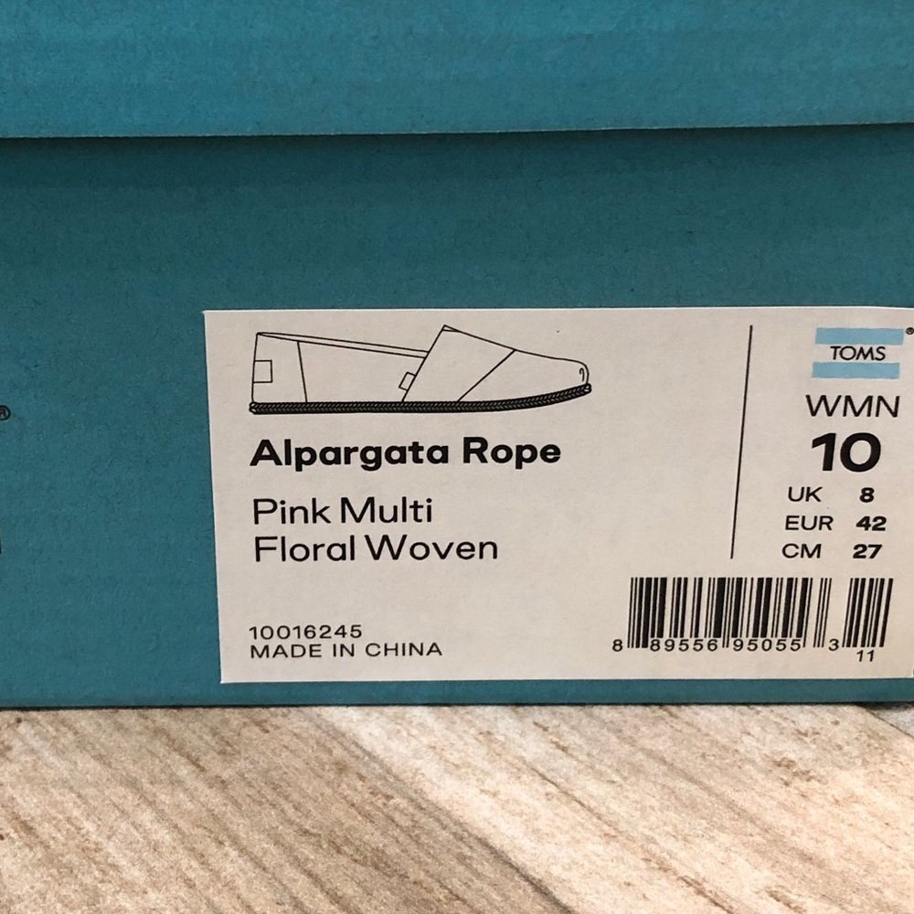 TOMS Pink Multi Floral Woven Espradille Alpargatas - Picture 10 of 12